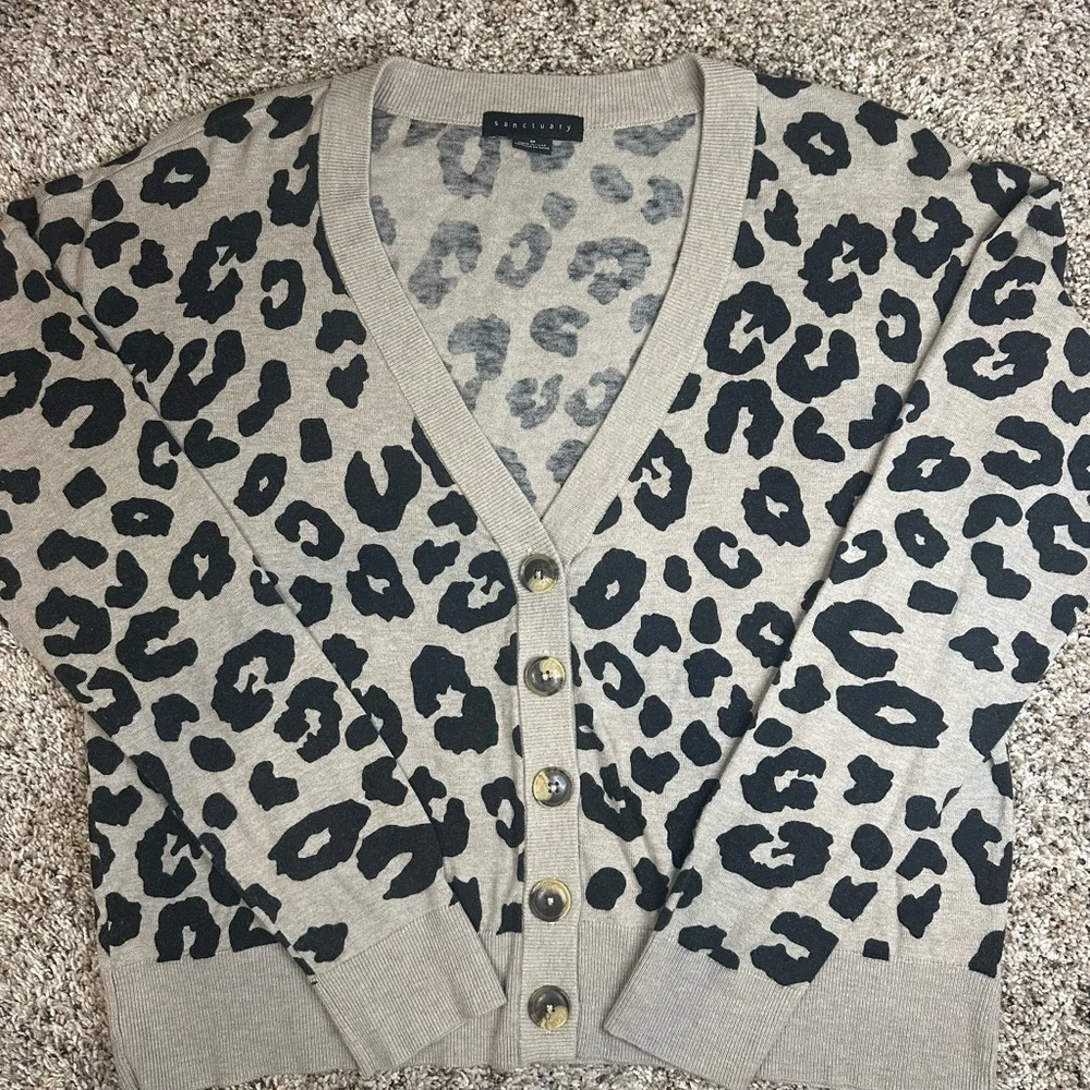Sanctuary Tan and Black Leopard Cardigan